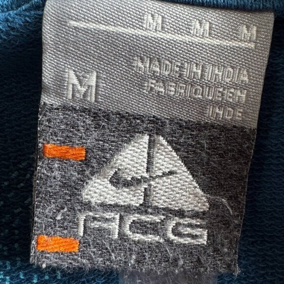 Nike ACG Vintage Drawstring Hoodie Blue Raglan Sleeve Kanga Pocket Size Medium - Picture 6 of 11